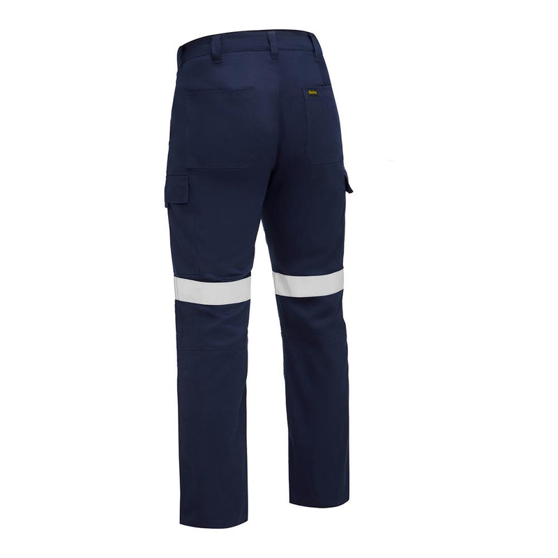 Load image into Gallery viewer, Bisley Taped Industrial Lightweight Cargo Pants, featuring reflective knee bands, cargo pockets with flaps, and a curved waistband, designed for high visibility and durability on work sites.