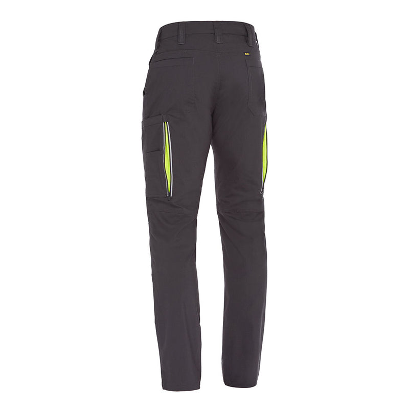 Load image into Gallery viewer, Bisley X Airflow Stretch Ripstop Vented Cargo Pant features rear view with zippered thigh pockets, reflective ventilation, and reinforced knees, ideal for active safety use in work or outdoor settings.