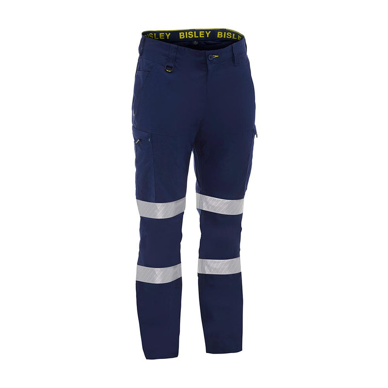 Load image into Gallery viewer, Bisley X Airflow Taped Stretch Ripstop Lightweight Cargo Pant features high-visibility reflective bands, zippered cargo pockets, and reinforced belt loops, designed for safety and comfort in active work environments.