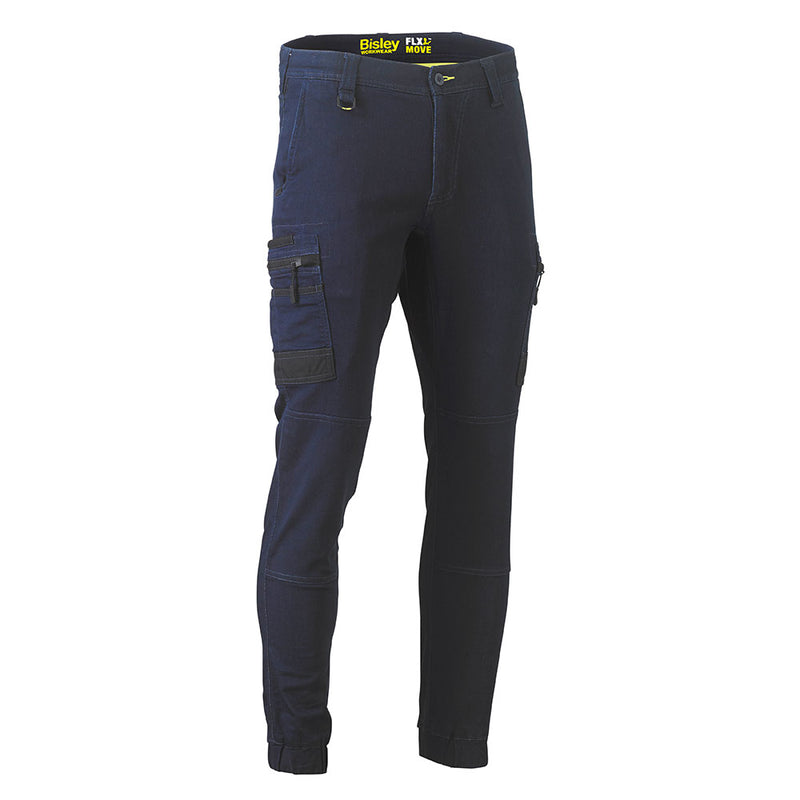 Load image into Gallery viewer, Bisley Flex & Move Stretch Cargo Cuffed Pants, featuring slim tapered legs, reinforced knees, and multifunctional pockets, showcase workwear durability and comfort with reinforced stress areas and a modern fit.