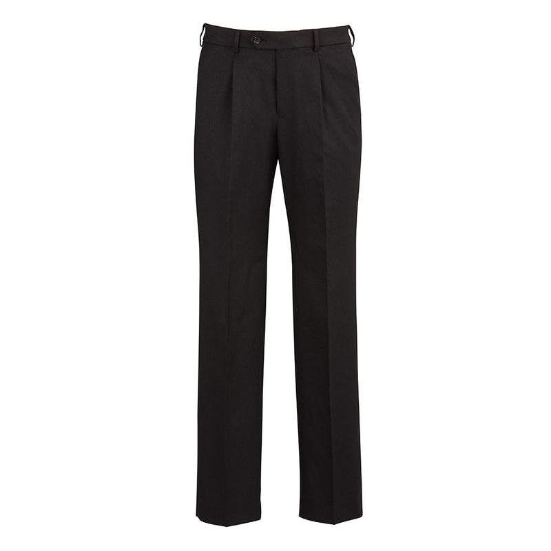 Load image into Gallery viewer, Biz Men's Detroit Pant, Stout, featuring a sleek design with single pleat front, side and rear pockets, and BIZ FLEXI-BAND™ waist for comfort. Ideal for durable, professional workwear.