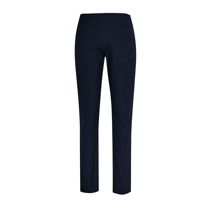 Load image into Gallery viewer, Biz Womens Bella Pant, a sleek pull-on stretch pant with a professional legging appearance, featuring a flat elastic waistband and back faux pockets, ideal for workplace comfort and style.