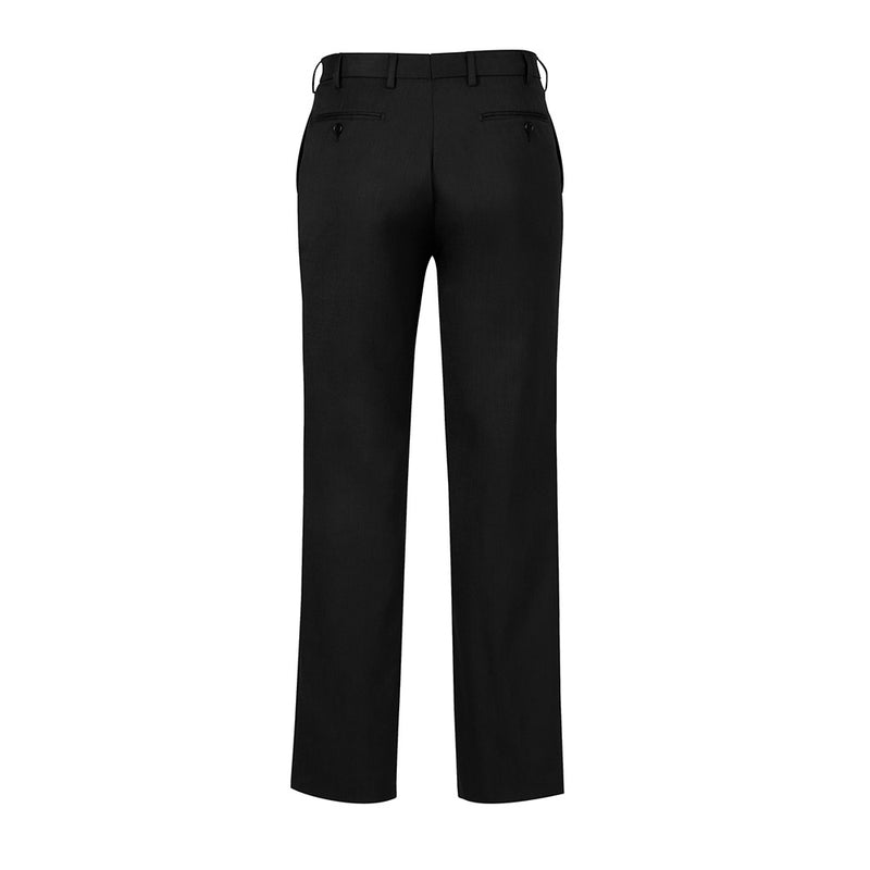 Load image into Gallery viewer, Biz Mens Classic Pleat Pant showcasing a modern, professional design with a single pleat. Features front side and back hip pockets, and a comfortable mid-rise waistband, ideal for workplace settings.