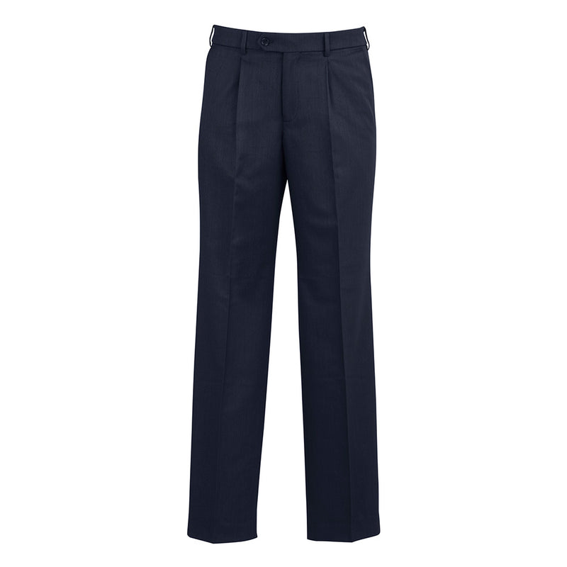 Load image into Gallery viewer, Biz Mens Classic Pleat Pant, a modern business pant with a single pleat and mid-rise waistband. Features front side pockets, two back hip pockets, and wider seams for easy alterations.