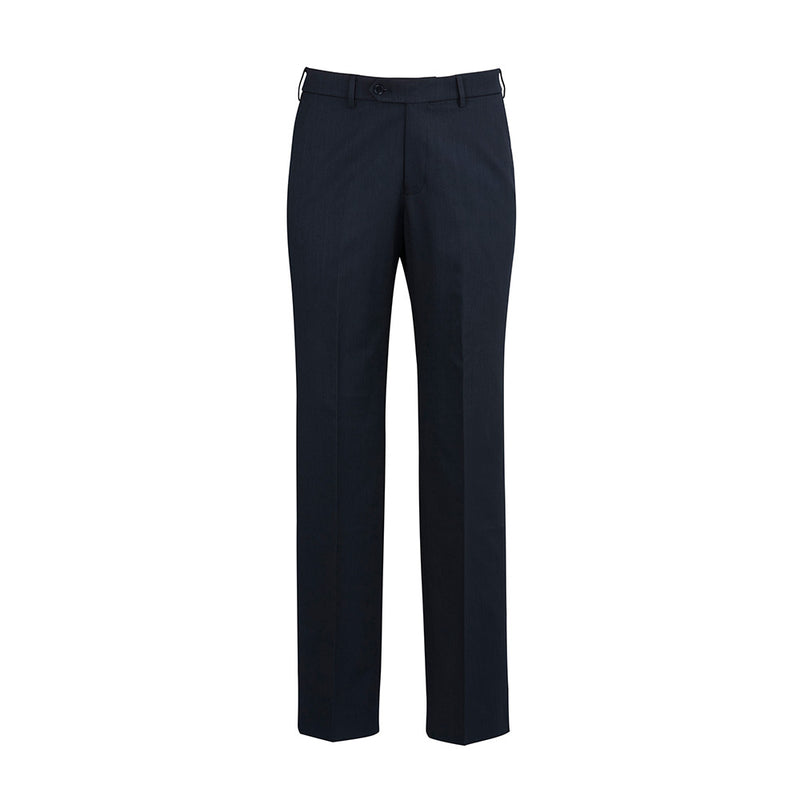 Load image into Gallery viewer, Biz Mens Classic Flat Pant, designed for business, showcases a streamlined flat front and straight leg. Crafted from easy-care poly viscose with mechanical stretch, featuring front side and two back hip pockets.