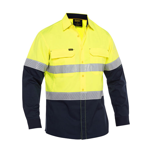 Bisley X Airflow Hi Vis Taped Stretch Ripstop Long Sleeve Shirt