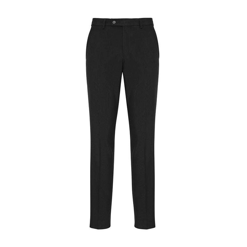 Load image into Gallery viewer, Biz Mens Classic Slim Pant featuring a contemporary slim fit through the hip and thigh, mid-rise waist, and flat front design with side and back pockets, crafted from easy-care poly viscose with mechanical stretch.