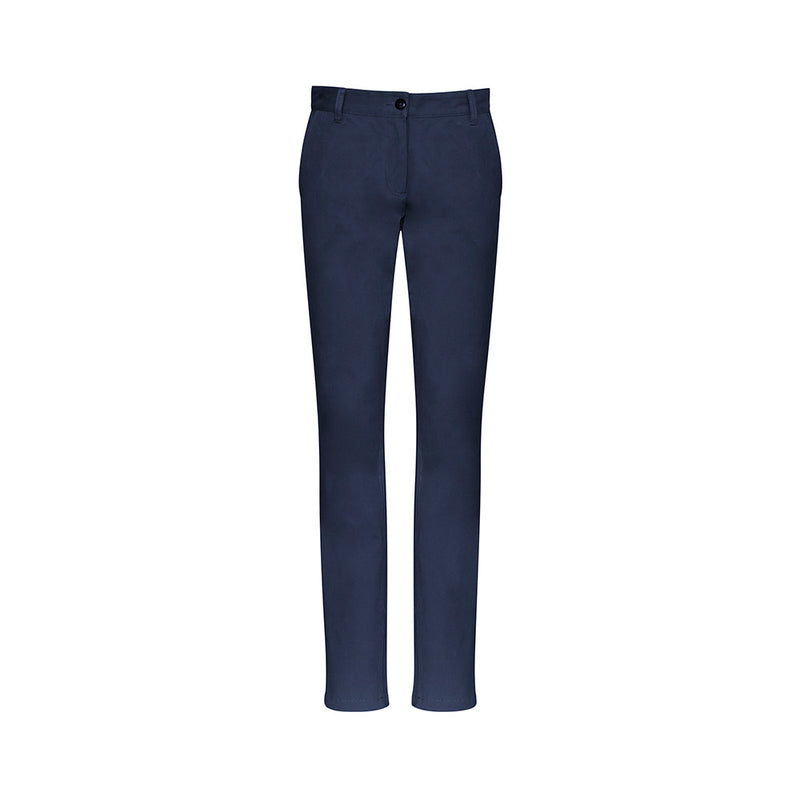 Load image into Gallery viewer, Biz Ladies Lawson Chino Pant featuring a slim, mid-rise fit with tapered legs, two side angled pockets, and two back welt pockets, ideal for professional yet casual workplace attire.