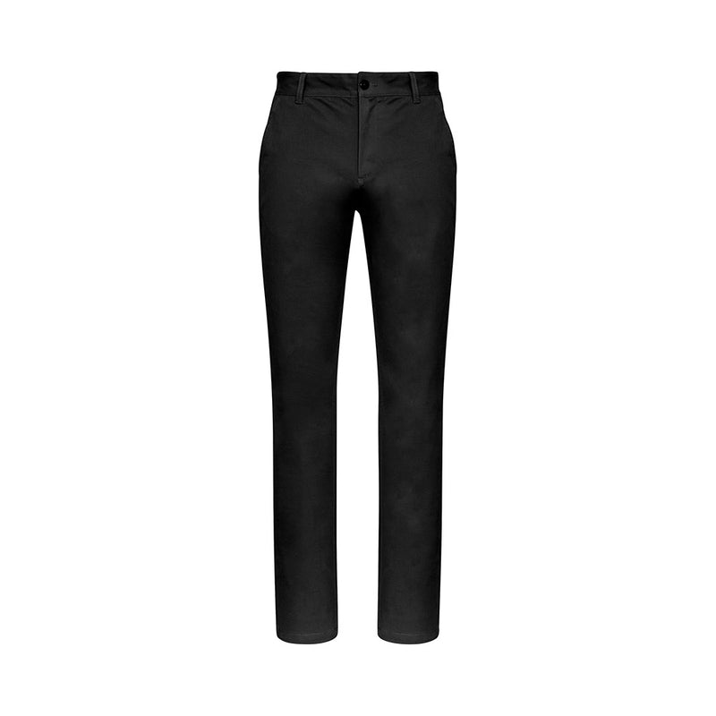 Load image into Gallery viewer, Biz Men's Lawson Chino Pant featuring a flat front with tapered leg styling, visible side angled pockets, and back welt pockets, ideal for a professional yet comfortable workplace uniform.