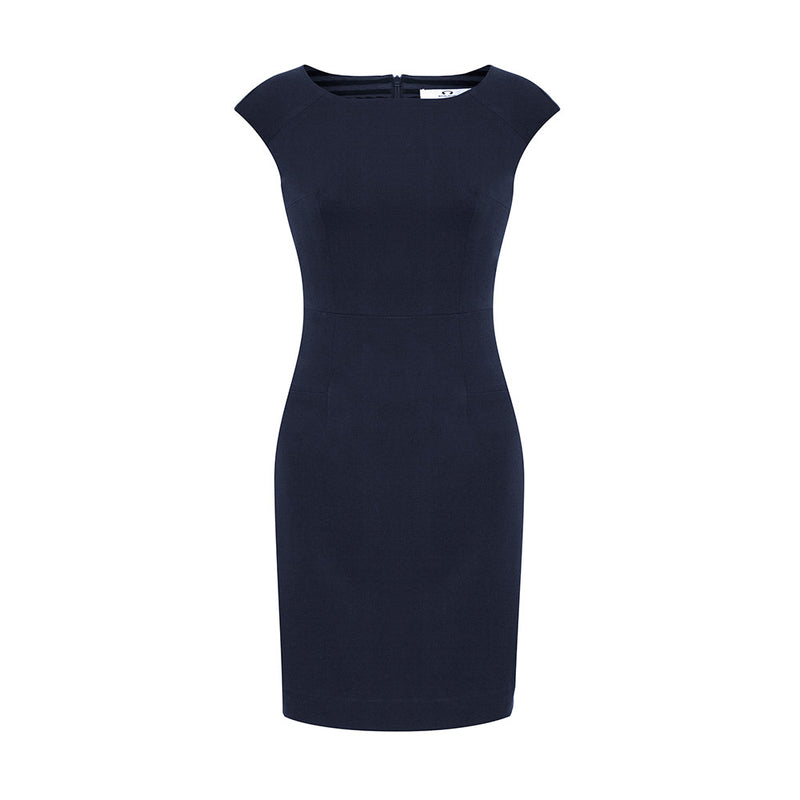 Load image into Gallery viewer, Biz Women's Audrey Dress features a sleek, strapless design and reinforced back zipper, tailored for a flattering fit. Ideal for professional settings, it combines modern style with comfort-enhancing stretch fabric.