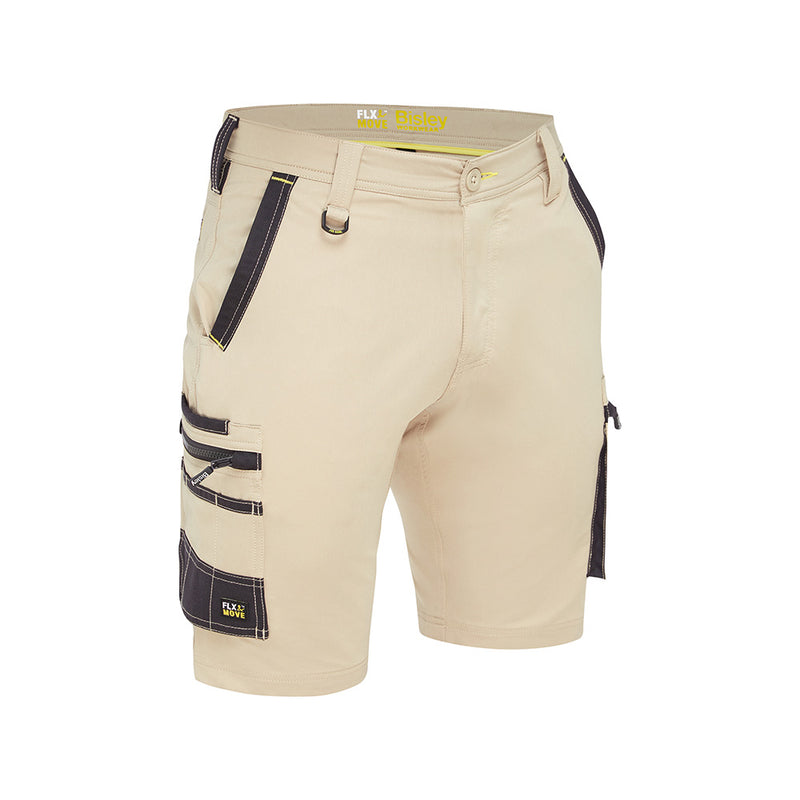 Load image into Gallery viewer, Bisley Flex & Move 4-Way Stretch Zip Cargo Short featuring multi-functional pockets, including oversized cargo pockets, and durable Cordura® on high-stress areas, ideal for workplace comfort and safety.