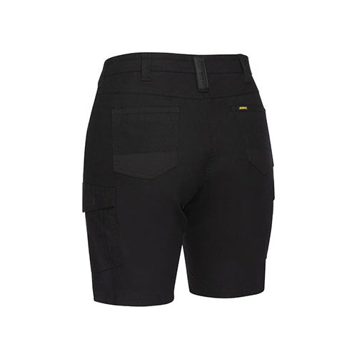 Load image into Gallery viewer, Bisley Women’s Flex & Move Cargo Short featuring durable Cordura® areas, multiple pockets including cargo and pen pockets, designed for comfort and movement with a stretch mid-rise fit, ideal for active work environments.