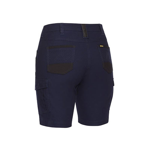 Load image into Gallery viewer, Bisley Women’s Flex & Move Cargo Short featuring two angled side pockets, back patch pockets, and multiple utility pockets, designed for comfort and durability with a stretch mid-rise fit and Cordura® reinforcements.