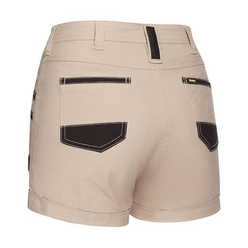 Load image into Gallery viewer, Bisley Women’s Flex and Move Short Short, featuring durable Cordura® accents and multiple pockets, designed for comfort and movement with a stretch mid-rise fit, ideal for active and safety-focused work environments.