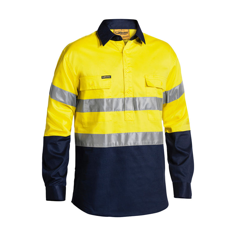 Load image into Gallery viewer, Bisley Hi Vis Taped Closed Front Drill Shirt
