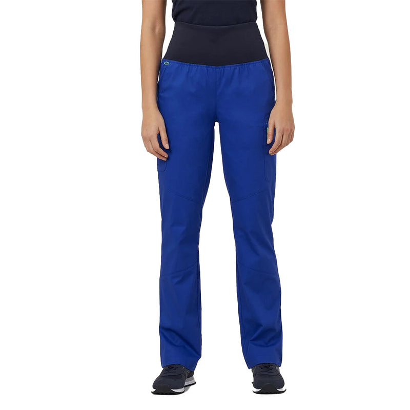 Load image into Gallery viewer, NNT Curie Rollup Waist Scrub Pant featuring a versatile wide stretch waistband, straight leg design, and multiple utility pockets, ideal for active work environments requiring comfort, flexibility, and antibacterial protection.