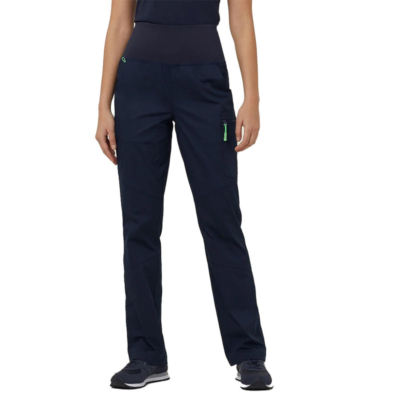Load image into Gallery viewer, NNT Curie Rollup Waist Scrub Pant featuring a wide, adjustable waistband, straight legs, multiple utility pockets, and antibacterial fabric, designed for comfort and functionality in active workplace settings.