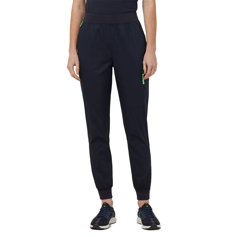Load image into Gallery viewer, NNT Westerman Jogger Scrub Pant with slim fit, tapered legs, stretch-rib waistband, and multiple pockets, designed for comfort and functionality, ideal for pairing with sneakers in active work environments.
