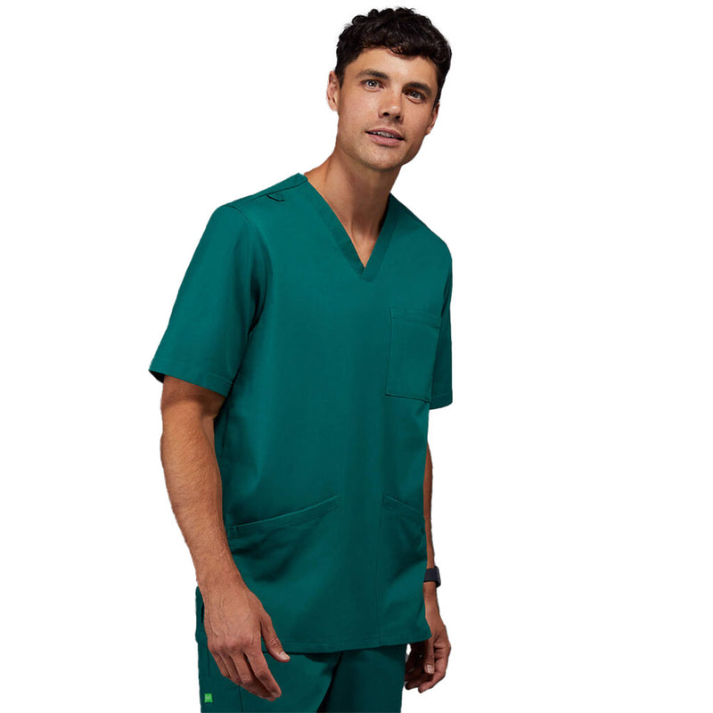 Load image into Gallery viewer, NNT Chang V Neck Scrub Top features a relaxed unisex fit with V neckline, side splits, and multiple pockets. It's crafted from antibacterial Vital Anti-Bac fabric, ideal for busy work environments.