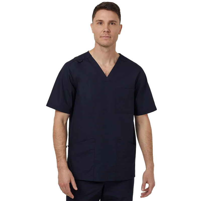 Load image into Gallery viewer, NNT Chang V Neck Scrub Top features a unisex relaxed fit with V neckline, side splits, chest and patch pockets, and antibacterial fabric, ideal for active workplace environments.