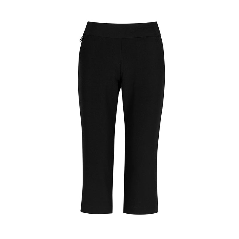 Load image into Gallery viewer, Bizcare Womens Jane 3/4 Length Stretch Pant featuring a mid-rise fit, wide basque waistband, functional back and angled front pockets, and utility loop, ideal for versatile workplace and office settings.