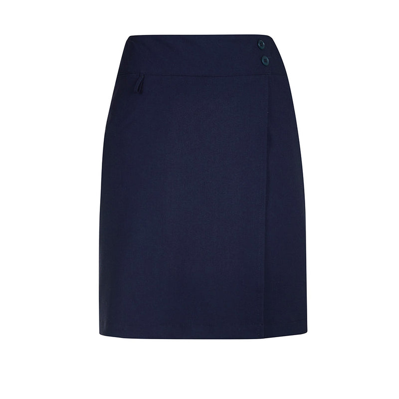 Load image into Gallery viewer, Biz Womens Comfort Waist Skort, designed for functional roles, features a knee-length cut, hidden shorts, and a wide waistband, ideal for workplace uniforms with a practical side pocket and concealed back zip.