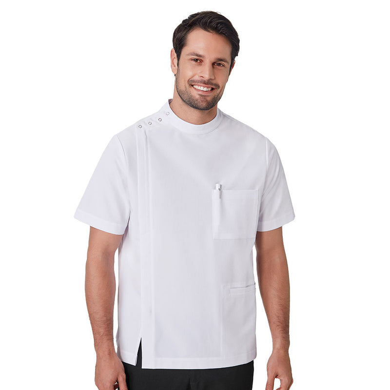 Load image into Gallery viewer, Biz Mens Essence Jacket featuring a relaxed fit with an asymmetrical front zip, standing collar, and patch pocket with pen partition. Ideal for industries needing durable, comfortable workwear.
