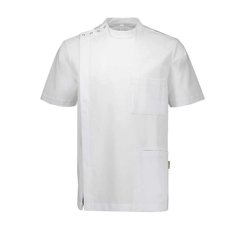 Load image into Gallery viewer, Biz Mens Essence Jacket with a relaxed fit, featuring an asymmetrical front zip, ring-snap fastener, band collar, and chest pocket with pen partition, designed for versatility and comfort in professional settings.