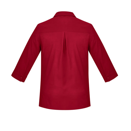 Bizcare Women's Florence 3/4 Sleeve Shirt features a stylish design with a collar and side splits. Ideal for workplace wear, it combines comfort and function, reflecting Active Safety's commitment to quality uniforms.
