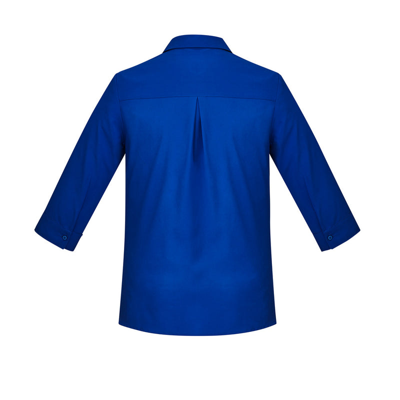 Load image into Gallery viewer, Bizcare Women's Florence 3/4 Sleeve Shirt featuring a collared design with long sleeves, perfect for workplace comfort and style. Ideal for active environments, emphasizing functionality and breathability in a professional setting.