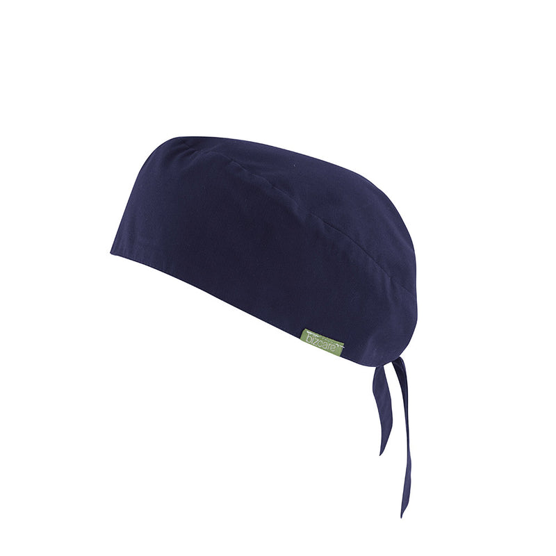 Load image into Gallery viewer, Biz Unisex Reversible Scrub Cap, designed for industrial laundering, features an elastic back and ties for a secure fit over buns, crafted from antibacterial cotton blend fabric.