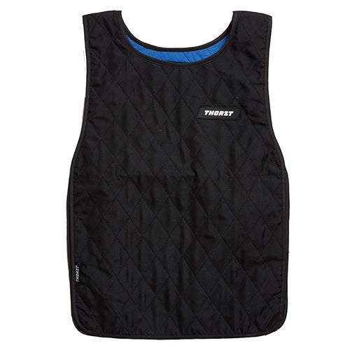 Thorzt Evaporative Cooling Slip-Over Vest, featuring a quilted polyester exterior and unique polymer cooling fabric inner, designed for active comfort with velcro side fastening. Ideal for workplace safety and cooling efficiency.
