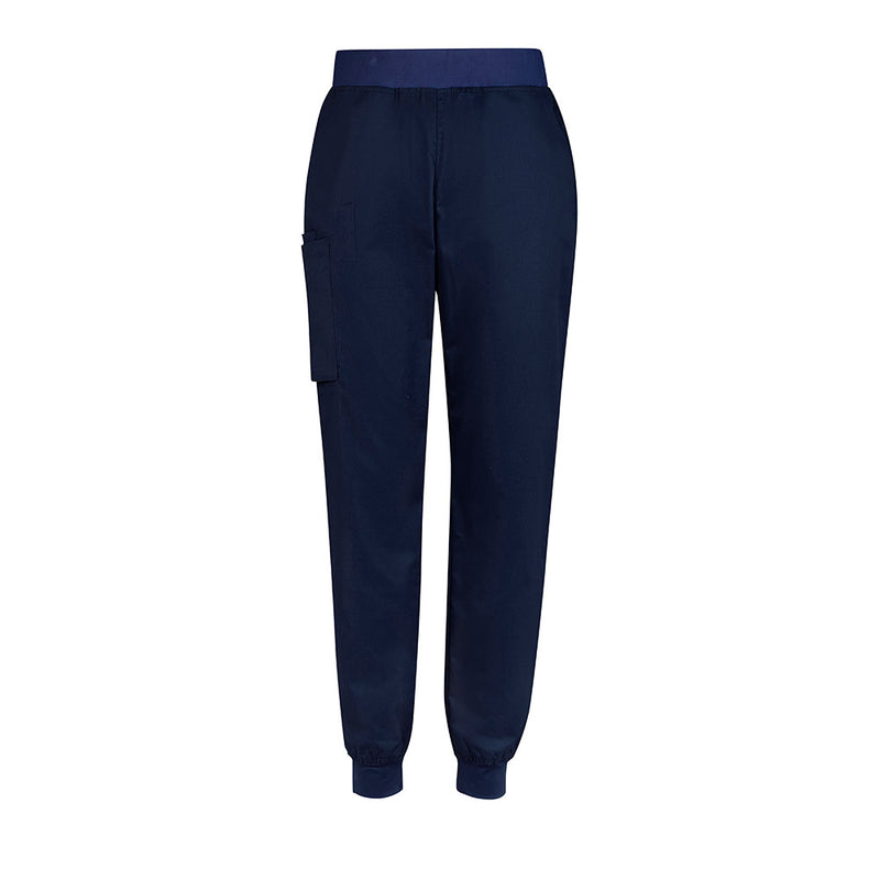 Load image into Gallery viewer, Biz Womens Riley Slim Leg Jogger Scrub Pant featuring a yoga-style flat elastic waistband, utility loops on the right cargo pocket, and tapered legs for a sleek, comfortable fit.