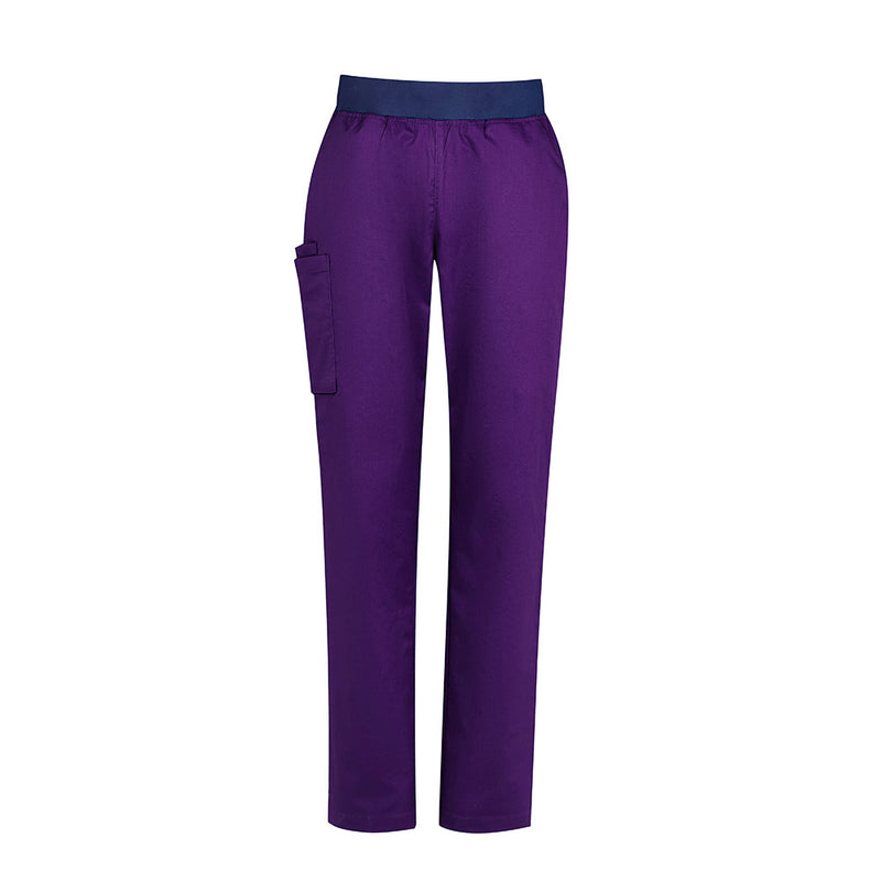 Load image into Gallery viewer, Biz Womens Riley Straight Leg Scrub Pant featuring a yoga-style elastic waistband, utility loops, and cargo pockets, designed for comfort and durability, ideal for active professional environments.