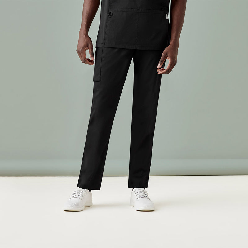 Load image into Gallery viewer, Biz Mens Riley Straight Leg Scrub Pant designed for healthcare, features durable, soft cotton-rich fabric, utility loops, cargo pockets with back gusset, and yoga-style waistband, ideal for demanding work environments.