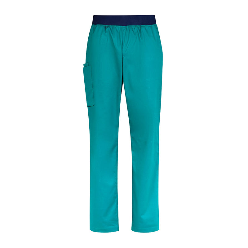 Load image into Gallery viewer, Biz Mens Riley Straight Leg Scrub Pant featuring a yoga-style flat elastic waistband, side pockets, and utility loops. Designed for comfort in demanding environments, suitable for healthcare professionals and warmer climates.