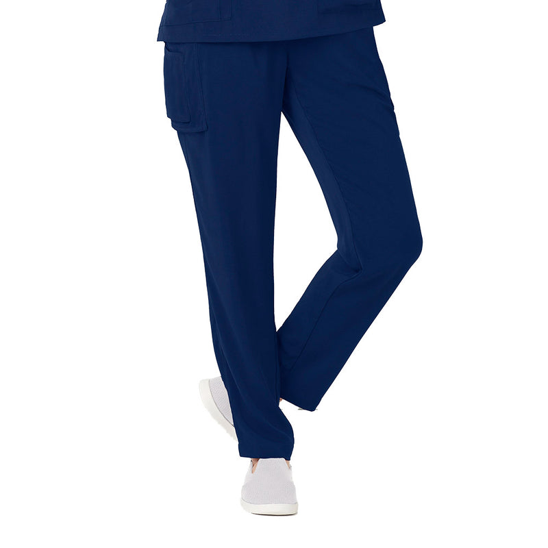 Load image into Gallery viewer, Biz Womens Avery Slim Leg Scrub Pant, featuring a tapered design with multiple pockets, utility loops, and an elastic waist with drawstring, ideal for demanding environments and active workplace settings.