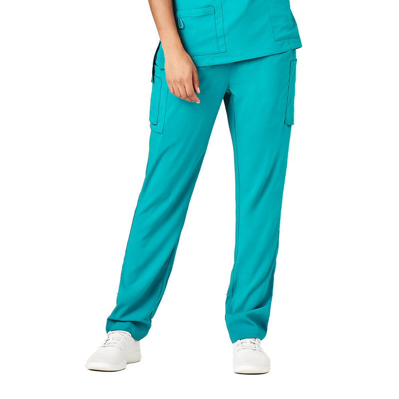 Load image into Gallery viewer, Biz Womens Avery Slim Leg Scrub Pant featuring a tapered design with functional side and cargo pockets, elastic waist, and drawstring closure, crafted for durability and comfort in demanding environments.