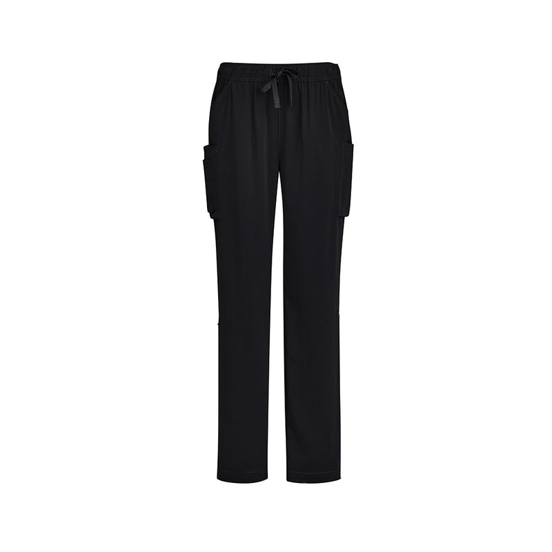 Load image into Gallery viewer, Biz Womens Avery Straight Leg Scrub Pant showcases a sleek design with functional side and cargo pockets. Ideal for active work environments, these durable, soft scrubs feature an elastic waist with drawstring closure.