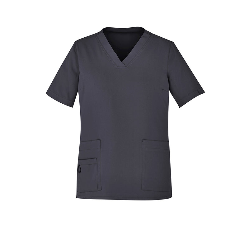 Load image into Gallery viewer, Bizcare Womens Avery V Neck Scrub Top, designed for durability and comfort, features five pockets, utility loops, and a modest neckline, ideal for professionals needing reliable and easy-care workwear.