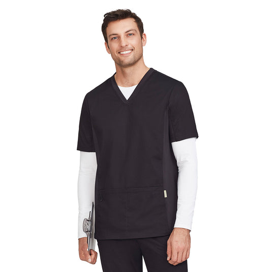 Biz Performance Men’s Long Sleeve Tee featuring raglan sleeves for enhanced movement. Crafted from soft cotton with Silverplus® antibacterial protection, it's a versatile base layer ideal for active and safety-focused environments.