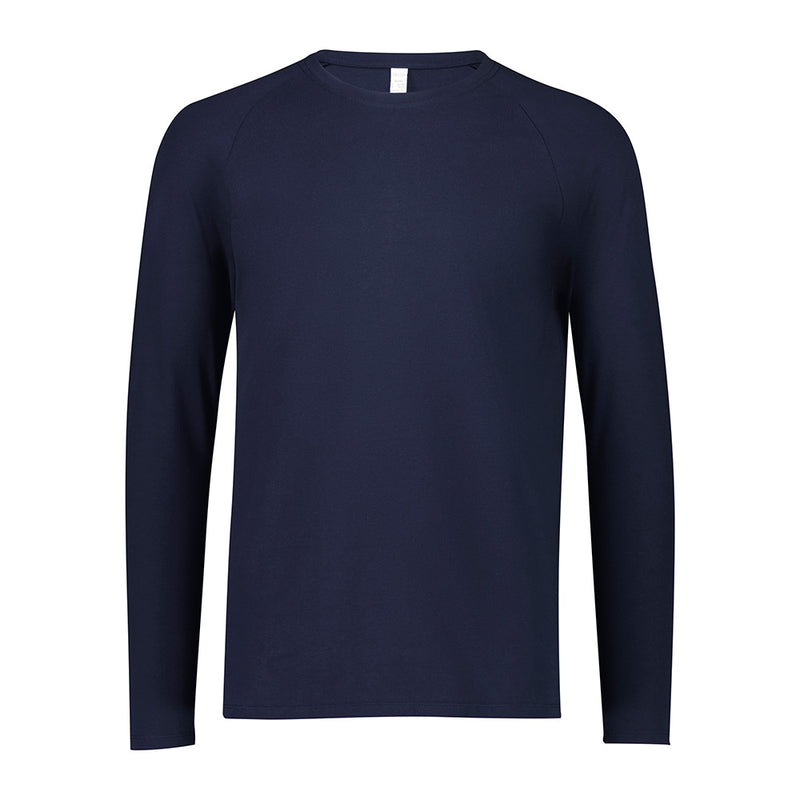 Load image into Gallery viewer, Biz Performance Men’s Long Sleeve Tee featuring raglan sleeves for enhanced movement. Crafted from 95% cotton and 5% elastane with Silverplus® antibacterial protection, ideal for layering or standalone wear in active environments.