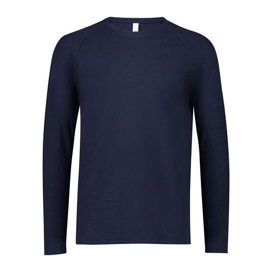 Biz Performance Men’s Long Sleeve Tee featuring raglan sleeves for enhanced movement. Crafted from 95% cotton and 5% elastane with Silverplus® antibacterial protection, ideal for layering or standalone wear in active environments.