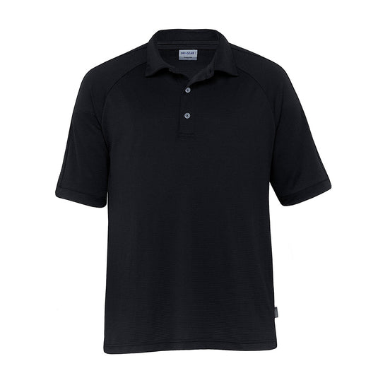 Dri Gear Vapour Polo features a classic fit with a self-fabric two-piece collar, raglan sleeves, and side splits. Ideal for active work environments, offering moisture-wicking and UV protection.