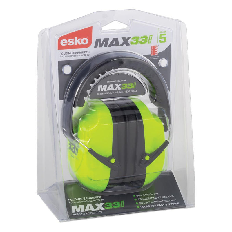 Load image into Gallery viewer, Esko Max33 Hivis Folding Earmuff Class 5