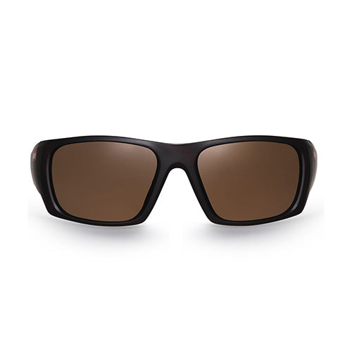 Load image into Gallery viewer, Esko Sahara Polarised Safety Glasses featuring brown lenses, ergonomic temples, and non-slip nose pads, offering 100% UVA/UVB protection with anti-glare, anti-fog, and anti-scratch coatings for optimal eye safety.