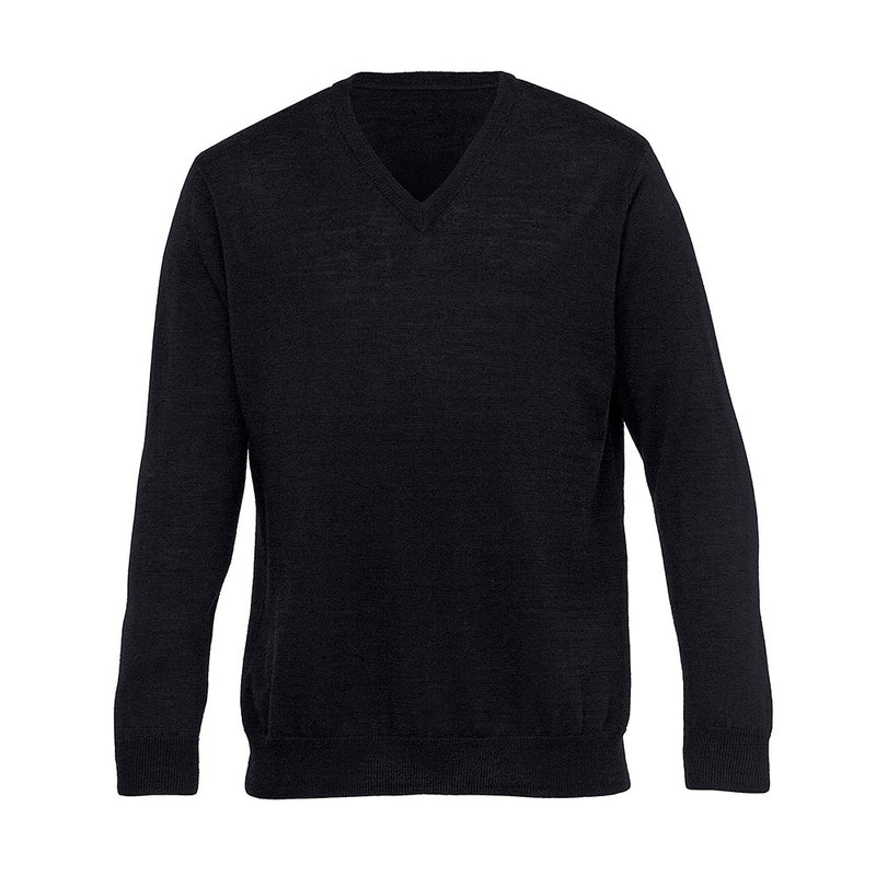 Load image into Gallery viewer, Merino Mens Detailed Vee Pullover, featuring 100% New Zealand merino wool with a vee neck binding and ribbed cuffs, exemplifies quality craftsmanship suitable for both casual and workplace environments.