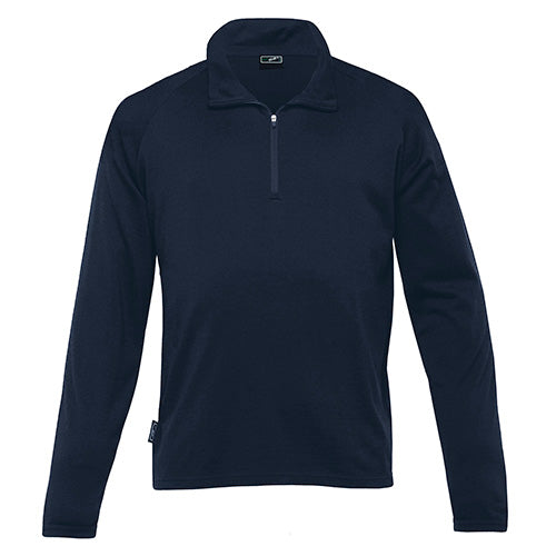 Merino Zip Pullover featuring a high-zip placket with rubber puller, raglan sleeves, and a tailored hem, crafted from 260gsm 100% merino wool, ideal for safety and workwear needs.