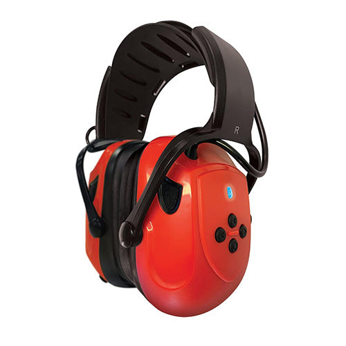 Armour Electronic Bluetooth Earmuff Class 5 featuring a sleek design with cushioned ear pads, ideal for noise reduction and Bluetooth connectivity, perfect for hands-free calls on noisy worksites.