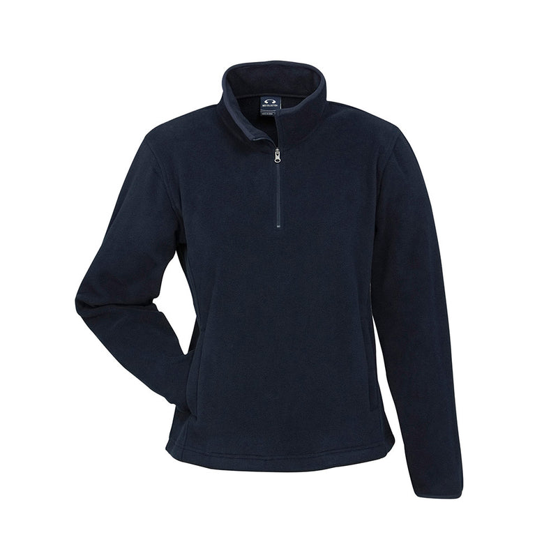 Load image into Gallery viewer, Biz Ladies Trinity 1/2 Zip Pullover features a modern fit with a high zip collar and concealed pockets, crafted from lightweight, low-pill micro fleece, ideal for various work environments.